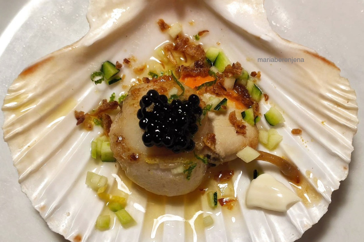 Vieiras con caviar y calabacín – mariapatatafria. Fusion de cocinas